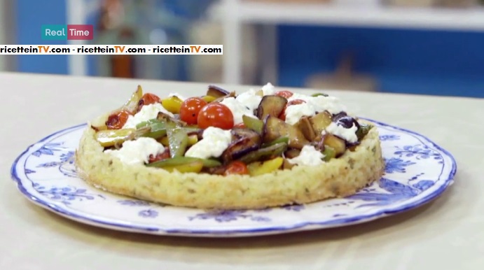 crostata con verdure e burrata