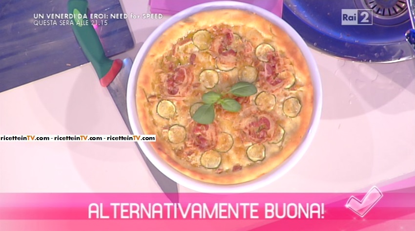 pizza di Kamut con pancetta e zucchine