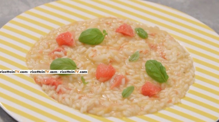 risotto al pompelmo rosa e gamberi