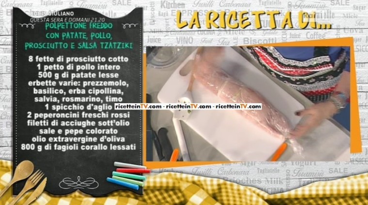 polpettone freddo con patate pollo prosciutto e salsa tzatziki di Luisanna Messeri