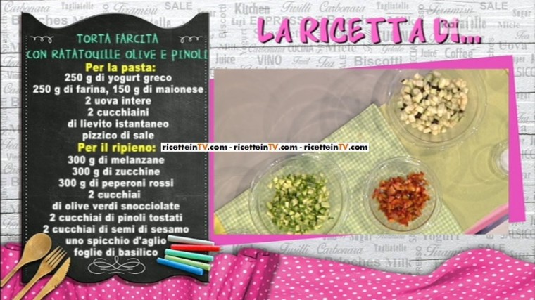 torta farcita con ratatouille olive e pinoli di Natalia Cattelani