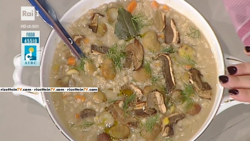 zuppa di orzotto con porcini e marroni