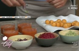 meringhette salate al Grana e gazpacho
