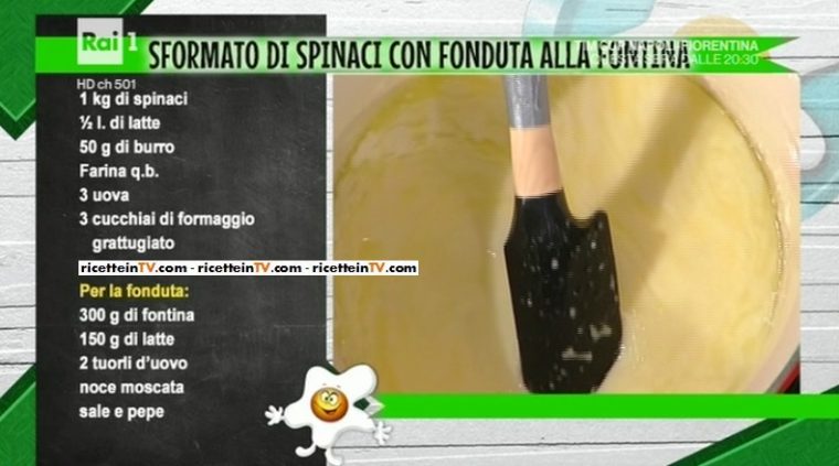 sformato di spinaci con fonduta alla fontina di Anna Moroni