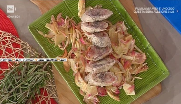 filettini di pollo ripieni di speck su carciofi marinati di Daniele Persegani