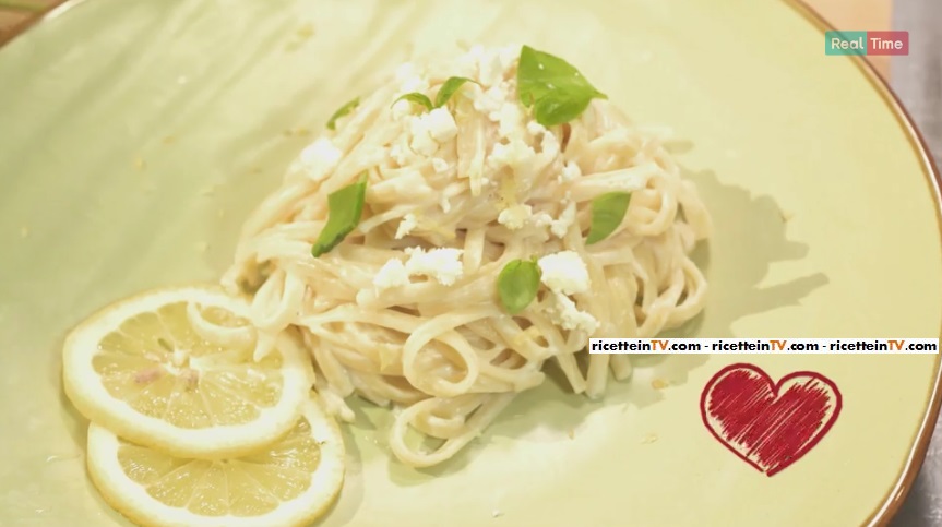 linguine limone feta e basilico