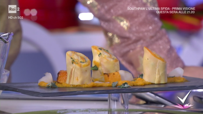 crespelle con crema di zucca e topinambur di Tommaso Arrigoni