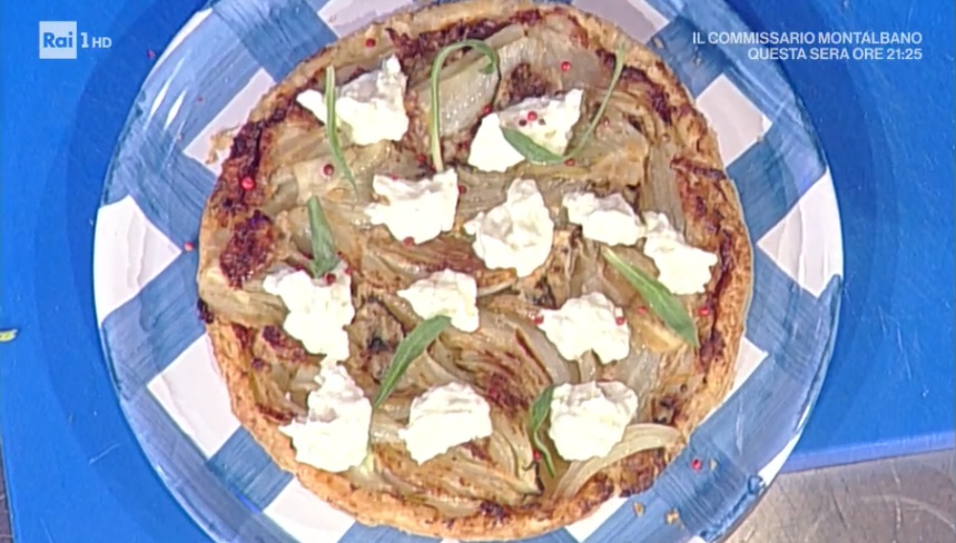 tarte tatin di finocchi pepe rosa e squacquerone di Andrea Mainardi