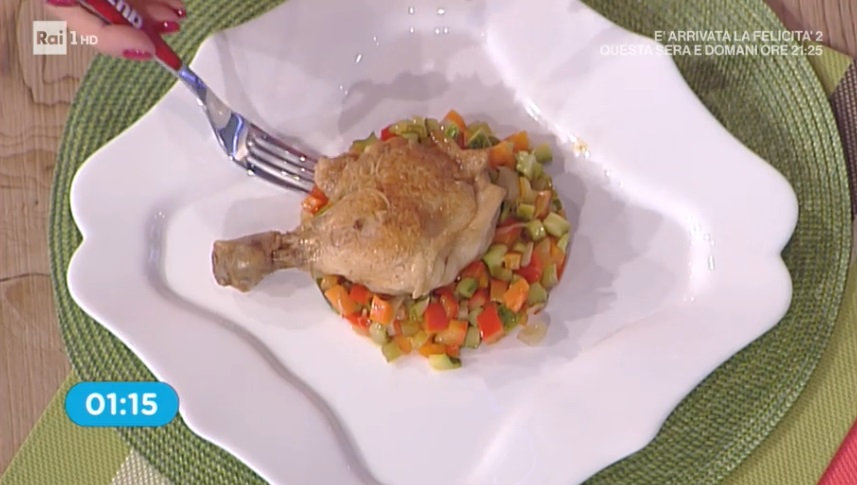 cosce di pollo alla birra con verdure