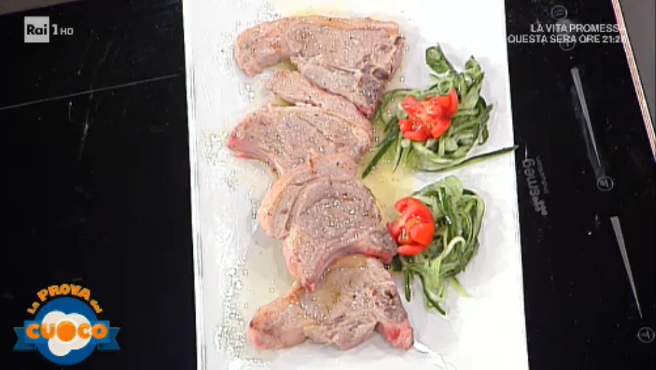 costolette di agnello con cetrioli e mentuccia di Beppe Sardi