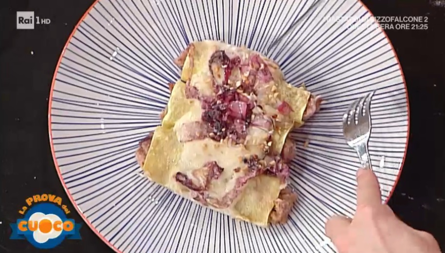 cannelloni con radicchio salsicce e nocciole di Diego Bongiovanni