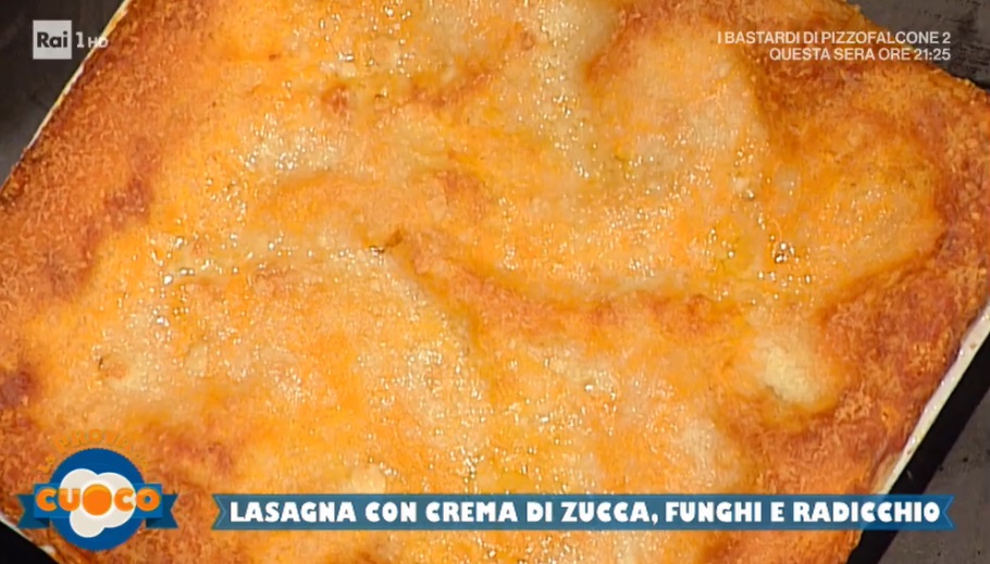 lasagna con crema di zucca funghi e radicchio di Fabio Campoli