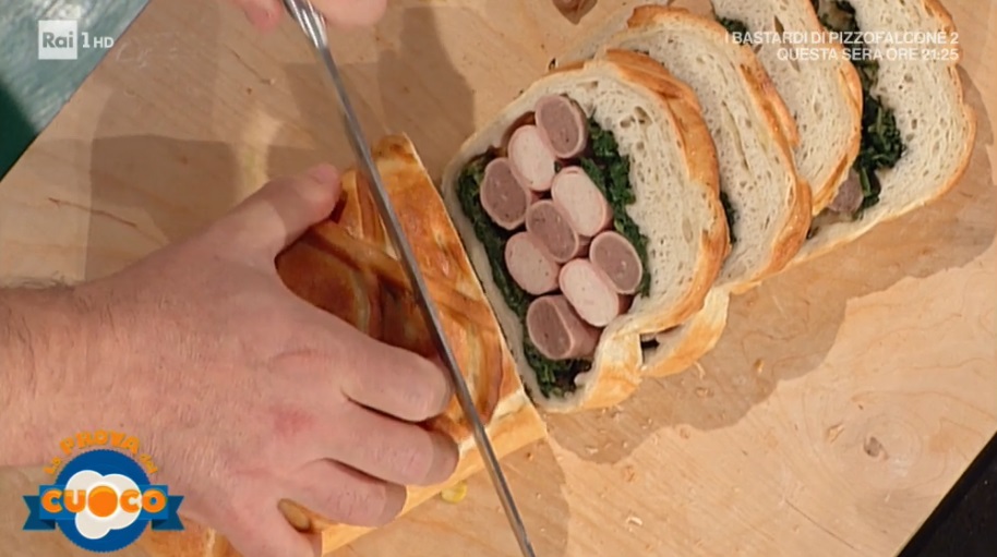 polpettone con mortadella e cicoria