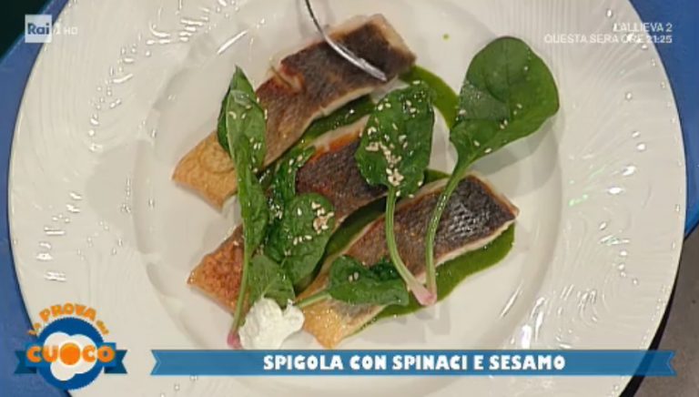 spigola con spinaci e sesamo di Gianfranco Pascucci