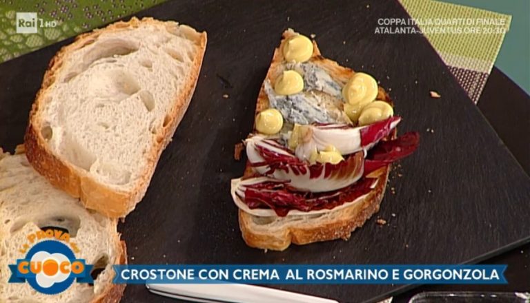 crostone con crema al rosmarino e gorgonzola di Clara Zani