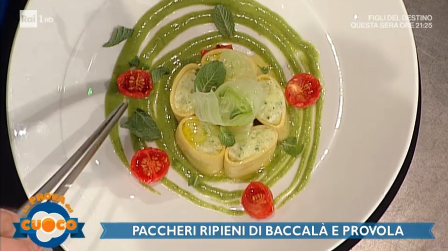 paccheri ripieni di baccalà e provola