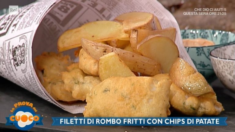 filetti di rombo fritti con chips di patate di Diego Bongiovanni