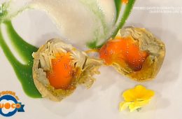 uovo di carciofo con salsa di topinambur di Sandro Serva