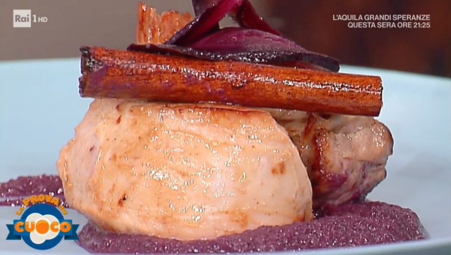filetto di maiale con purè di carote viola di Natale Giunta