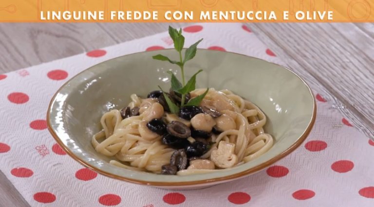 linguine fredde con mentuccia e olive