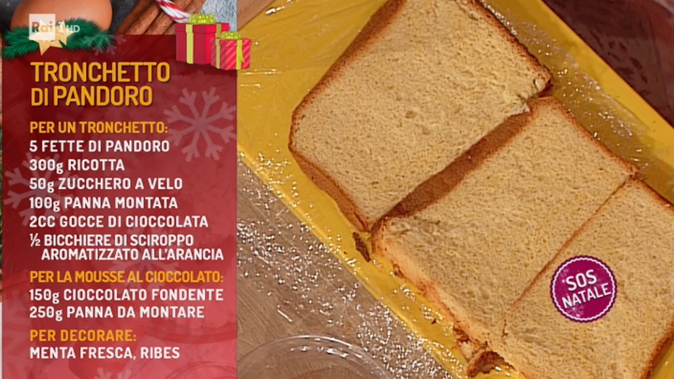 Tronchetto Di Natale Prova Del Cuoco.La Prova Del Cuoco Ricetta Tronchetto Di Pandoro Di Natalia Cattelani E Luisanna Messeri