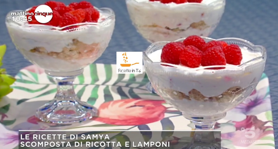 scomposta di ricotta e lamponi