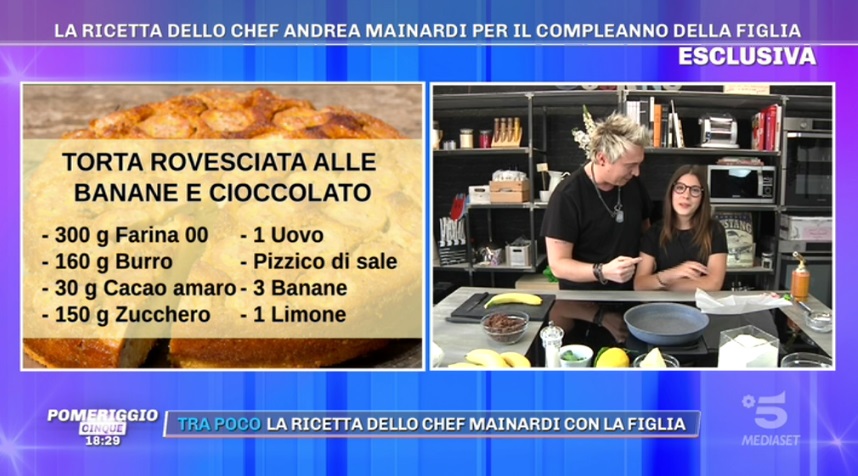 Pomeriggio Cinque Ricetta Torta Rovesciata Banane E Cioccolato Di Andrea Mainardi