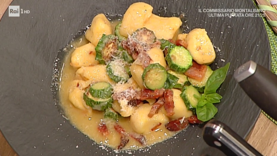 gnocchi con zucchine guanciale e pecorino di Renato Trabalza