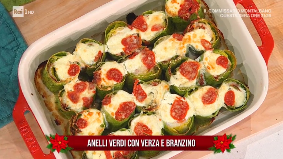 anelli verdi con verza e branzino di zia Cri