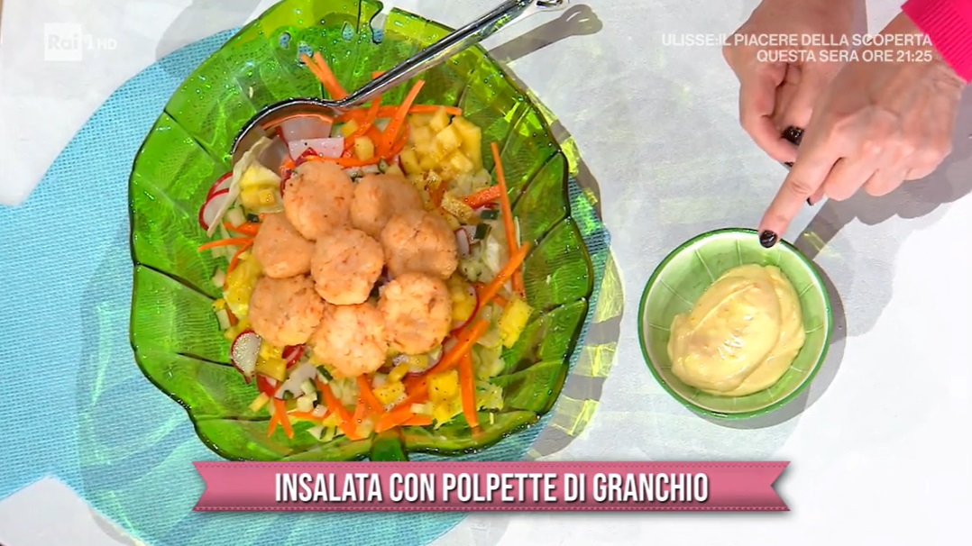 insalata con polpette di granchio