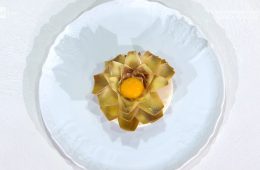 carciofi fonduta e rosso d'uovo di Andrea Ribaldone
