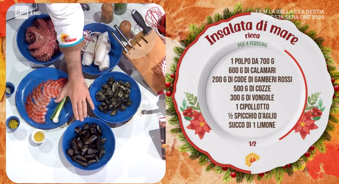 É sempre mezzogiorno Ricetta insalata di mare ricca di Michele Farru