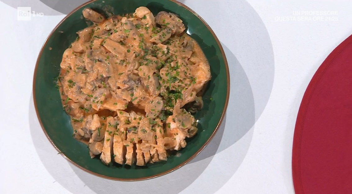 pollo cremoso ai funghi di Barbara De Nigris