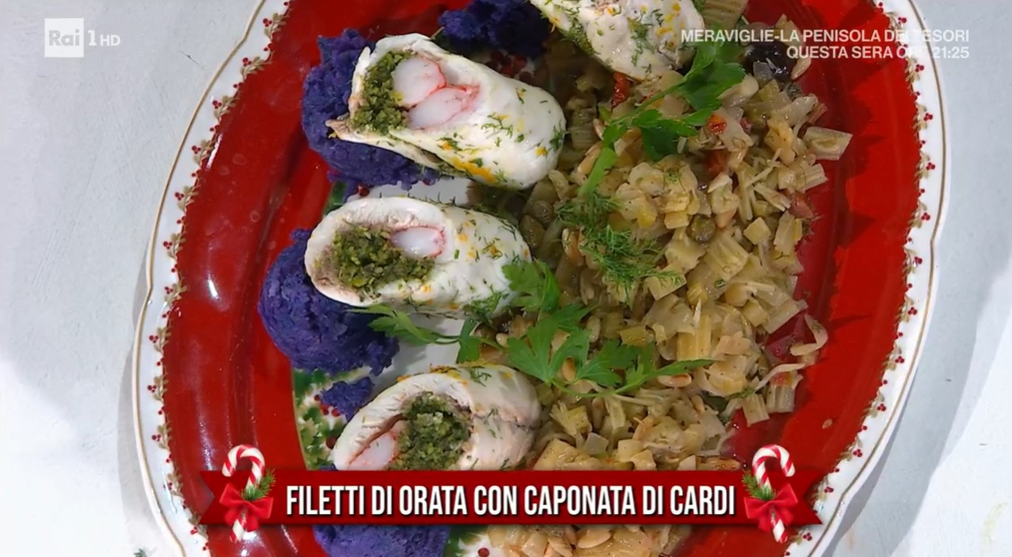 filetti di orata con caponata di cardi di Fabio Potenzano