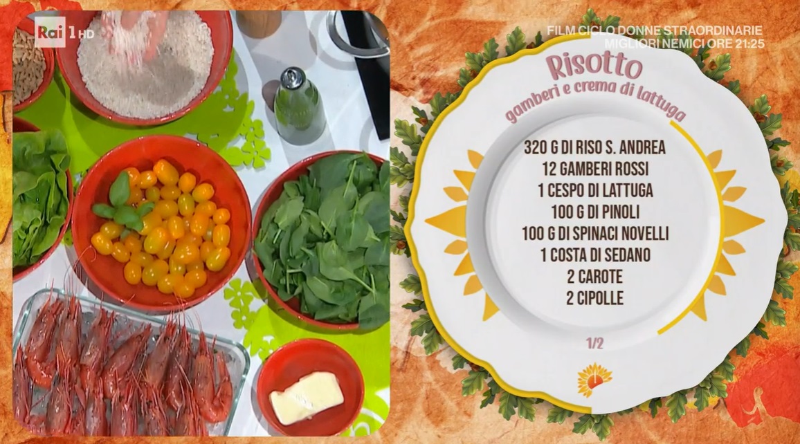É sempre mezzogiorno Ricetta risotto gamberi e crema di lattuga di