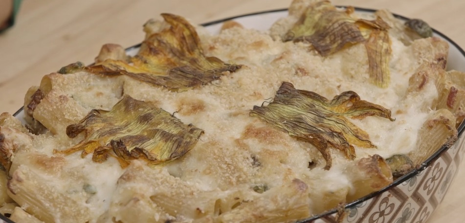 timballo ai fiori di zucca