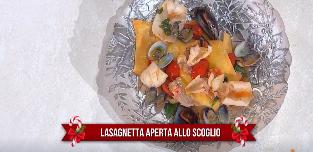 lasagnetta aperta allo scoglio di  Mauro e Mattia Improta