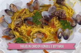 tagliolini carciofi vongole e bottarga di Davide Nanni