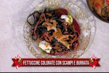 fettuccine colorate con scampi e burrata di Gian Piero Fava