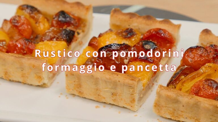 rustico con pomodorini formaggio e pancetta