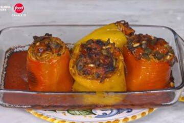 peperoni ripieni di spaghetti