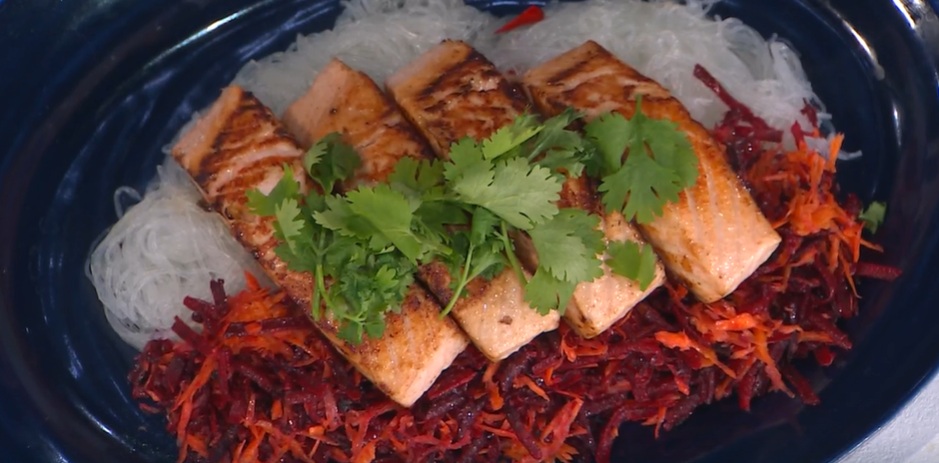 salmone al lime su spaghetti di riso di Francesca Marsetti
