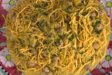 chitarrine panna porri e polpettine di zia Cri