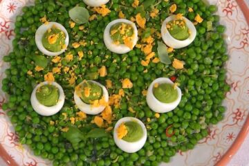 uova e piselli in verde