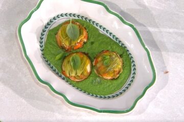 millefoglie di verdure con gazpacho verde di Crescenzo Morlando