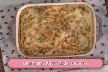 bucatini ncasciati con carciofi e salsiccia di Fabio Potenzano