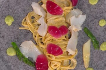 chitarrine baccalà e asparagi di Gian Piero Fava